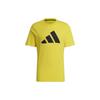 Logo Print Fitness Running Breathable Round Neck Short Sleeve T-Shirt Men Tops Yellow GP9505