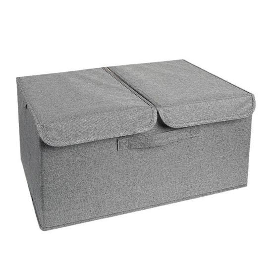 Clothing Storage Box with Dustproof Lid Foldable Design Large Capacity Toys Blankets Storage Basket with Reinforced Handles