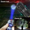High Power Led Flashlight Portable USB Rechargeable Led Lamp with COB Side Light Pen Clip Zoom Torch Camping Emergency Lantern