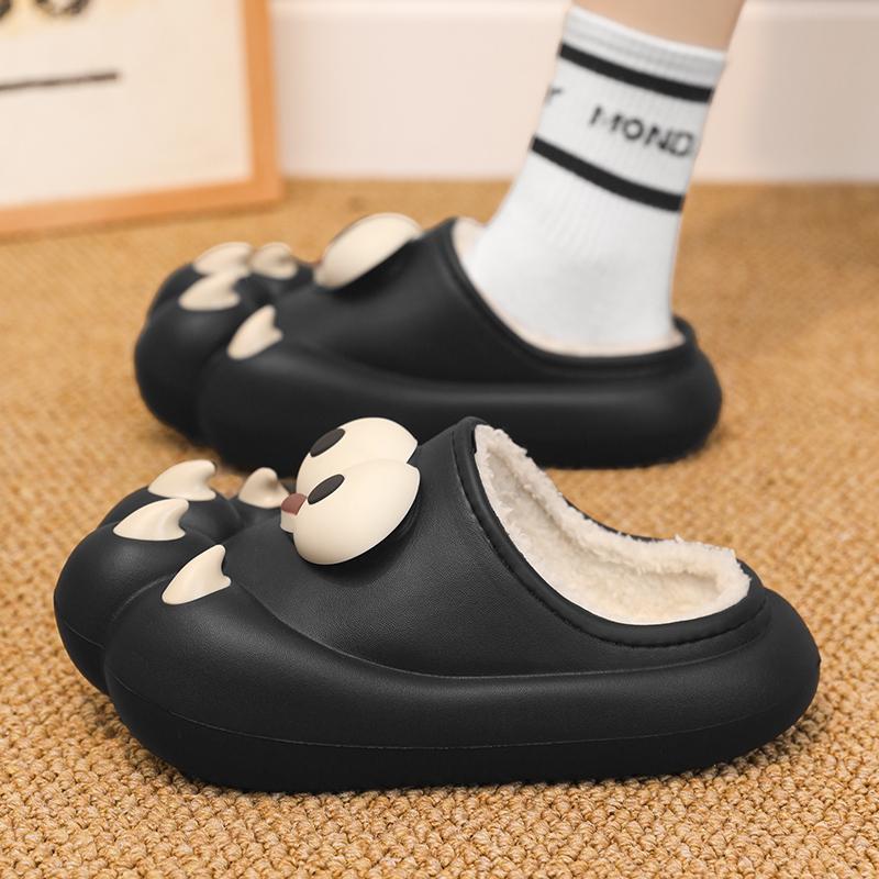 Winter Couple Plus Size Fashionable Lightweight and Plush Warm Slippers Cotton Shoes Men's and Women's Casual Cotton Slippers 36-45