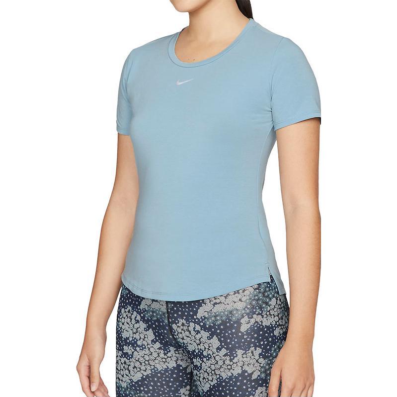 Nike Dri-FIT One Luxe Solid Color Round Neck Sun Protection Quick-Dry Short Sleeve T-Shirt Women T-Shirts Blue DD0619-494
