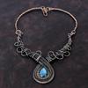 Labradorite Copper Necklace Wire Wrapped Necklace Adjustable Necklace Gemstone Jewelry Handmade Necklace Antique Copper Jewelry Gift For Her
