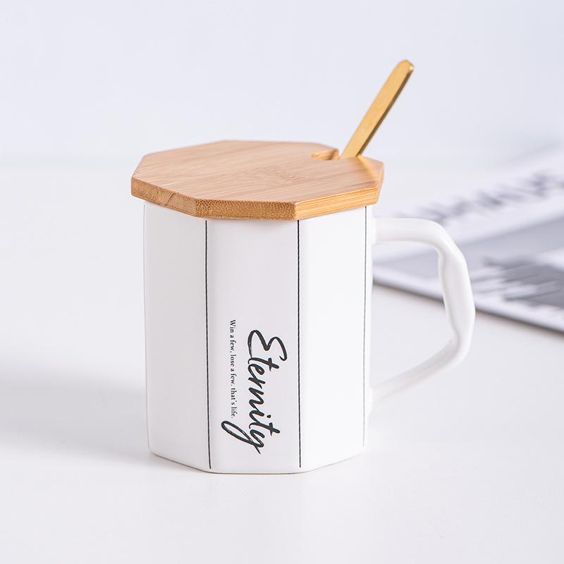 Wind Ceramic Cup With Lid Home Office High-End Couple Water Cup High-Value Gift