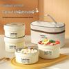 316 Stainless Steel Insulated Microwave Bento Lunch Box with Soup Bowl, Round Gift Set for Office Workers and Students.
