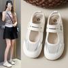 Yellow Shoes Mesh Mary Jane Shoes Summer New Velcro Light Mouth Round Head Canvas Shoes Single Shoes
