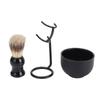 Shaving Soap Bowl Stand Brush Set Men Facial Hair Grooming Set for Barbershop Home Salon