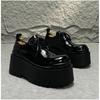 2025 New Personalized Design Casual Round Head Men's Catwalk Super Platform Leather Derby Shoes 10cm