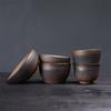 Retro Gilt Teacup Rust Glaze Cup Coarse Pottery Master Cup Ancient Burnt Teacup Drinking Tea Cup Kung Fu Tea Set