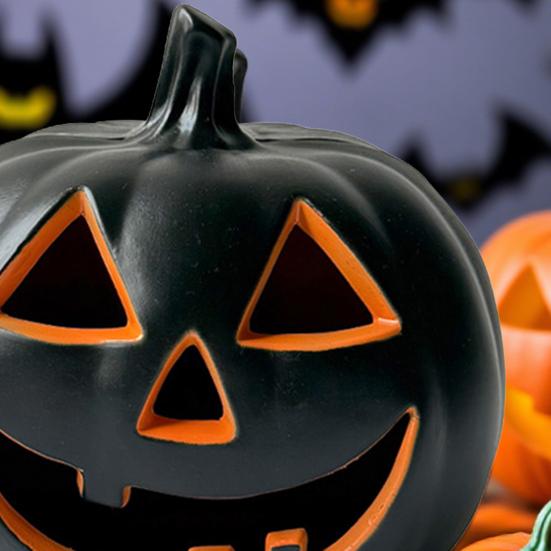 Halloween Pumpkin Lanterns LED Light Up Festive Jack-o-lantern Display Statue Halloween Party Home Decor