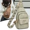 Large Capacity Casual Women's Bag New Trendy Breast Bag for Women's Fashionable Soft Leather Splicing Versatile Crossbody Bag Korean Style Breast Bag