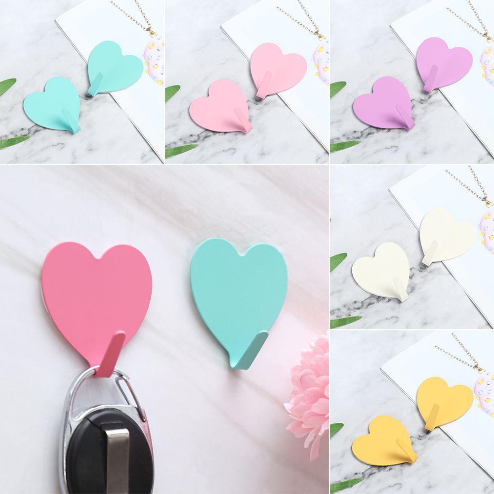 Supplies Heart-shaped No Trace Strong Adhesive Storage Racks Hanger Hooks Wall Hook Key Holder