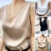 Women Tops Sleeveless Gloss Silky Perfect Fitting Cool Down Daily Wear