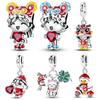 Шармы Бусины Медь Новогодняя Серия Голова Тигра Шапка Танец Льва Подходят Браслет-Браслет Ожерелье Diy Украшения