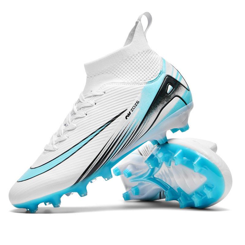 Ronaldo Gold-plated Seamless Fly-woven Football Shoes, Youth Spikes, Artificial Grass Game Training Shoes