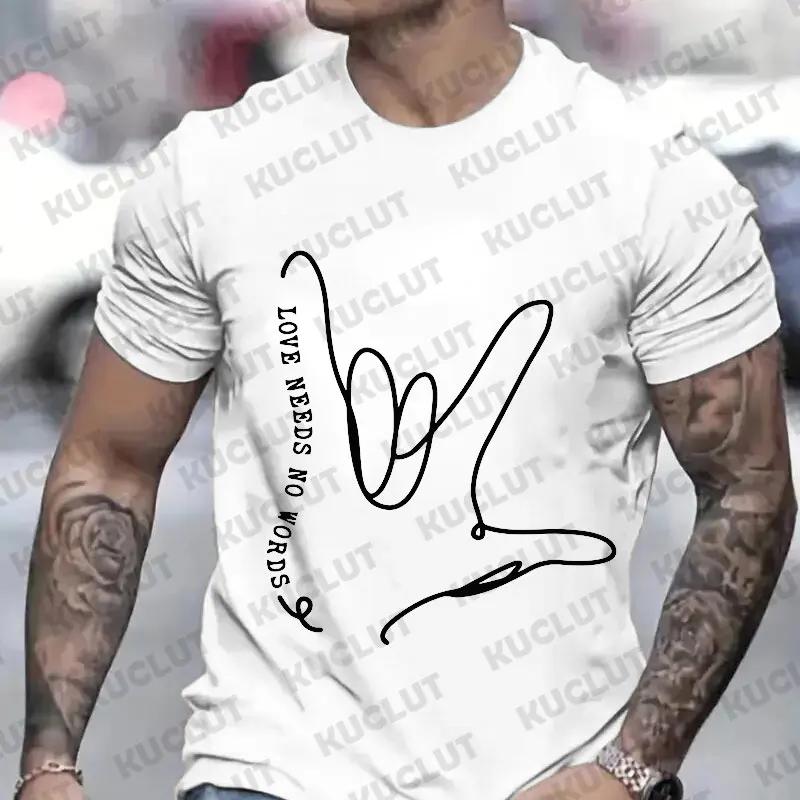 Футболка для мужчин Летние графические топы Футболки с надписью «Autism Accept» Футболки с коротким рукавом и круглым вырезом Уличная одежда Футболки с надписью «Autism Awareness» Мужская одежда