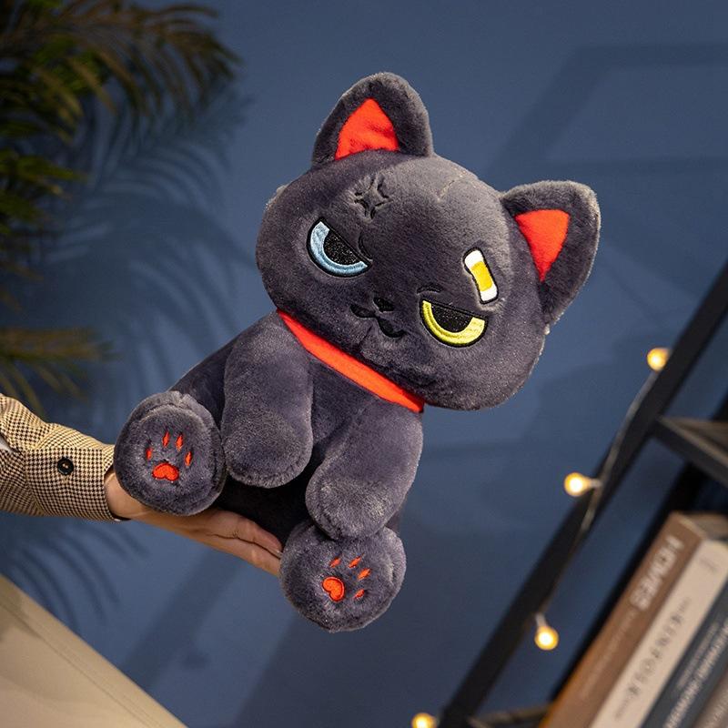 Cute Halloween Dark Pirate Cat Doll Girl Heart Cat Plush Toy Doll Pillow Gift