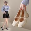 Mary Jane Women's Shoes New Mid-heel Fashion Versatile French Thick Heel High Heel Single Shoes Gentle with Skirt