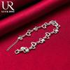 925 Sterling Silver Heart-shaped AAA Zircon Bracelet Fashionable Wedding Jewelry