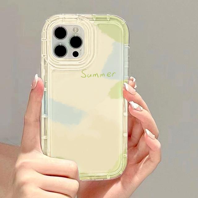 Purple Wash Painting Clear Phone Case For Iphone 13 11 12 14 Pro Max Xsmax X Xr 6 6s 7 8 Plus Se 2020 2022 Shockproof Back Cover