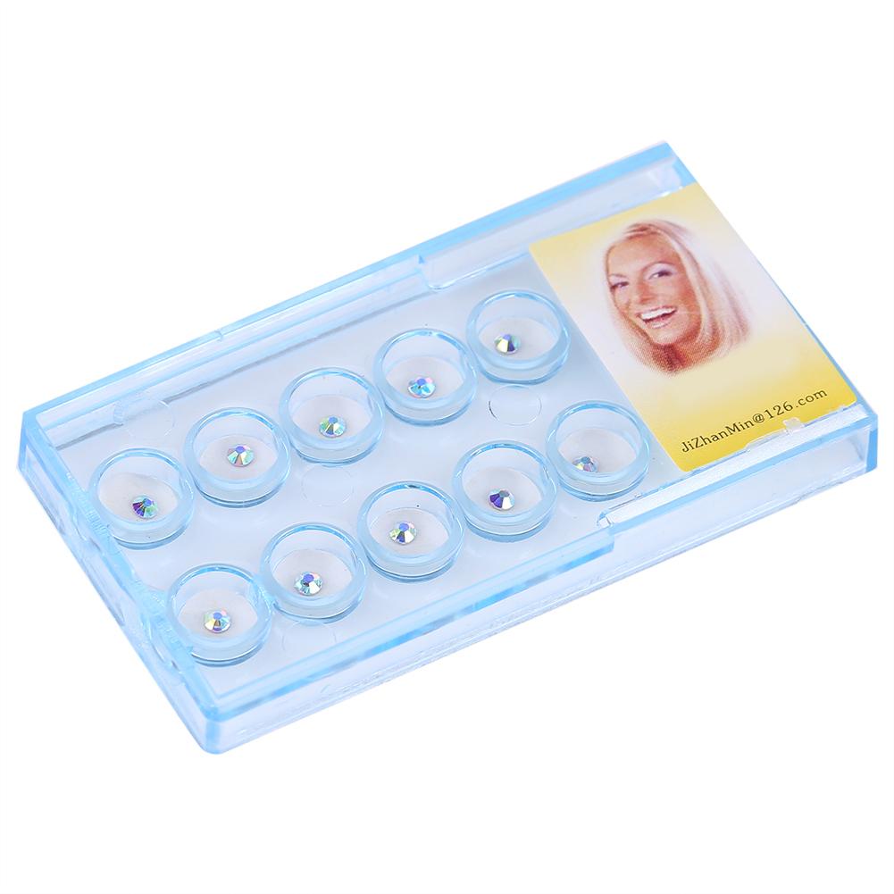 10pcsbox Clear Dental Tooth Nail Decoration Crystal Gem Rhinestone Colorful