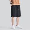 Men Shorts Adjustable Drawstring Waist Casual Trousers with Reinforced Pockets Solid Color Wide Leg Summer Sport Shorts