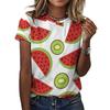 Fruit Watermelon Graphics 3D Print T-Shirts Women O-Neck Short Sleeve Harajuku Oversized Tees Tops Female Clothing