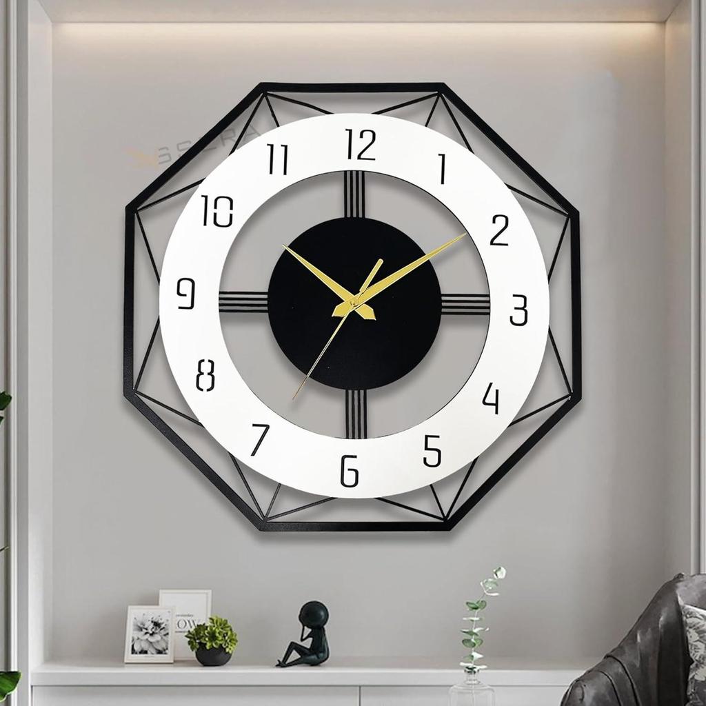 Designer Metal Wall Clock for Living Room | Latest Antique Stylish Fancy Decorative Big Size Wall Watch for Bedroom, Office, Kitchen, Dining