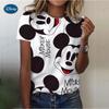 Fashion Mickey Minnie Mouse Disney T-shirt Women's Clothing Summer Short Sleeves Tops Casual Kawaii T Shirts Clothes