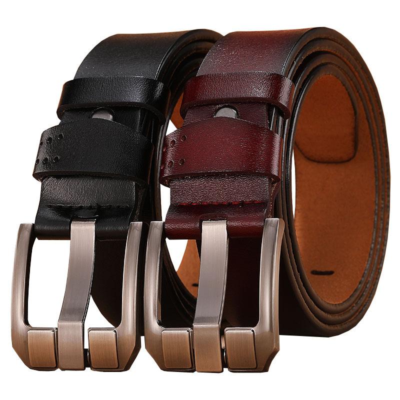 Belt Men's Retro Genuine Leather with Oversized Pure Cowhide Pants Strap