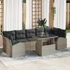 VidaXL 8-Piece Garden Sofa Set with Cushions Poly Rattan Light Grey 3348598