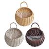 Wall Mount Wicker Flower Pot Hanging Woven Rattan Vase Basket Garden Decor