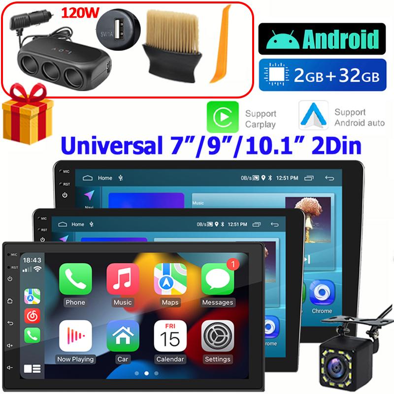 Android 13 Car Multimedia 7/9/10Inch Wireless Apple Carplay Android Auto 2 Din Stereo Receiver Car Radio Rear View Camera