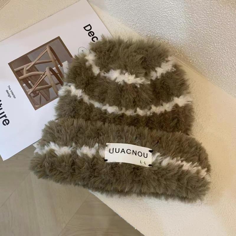 Cute Bear Ears Knitted Hat Children's Autumn and Winter New Soft Waxy Plush Big Head Circumference Warm Bag Head Wool Hat