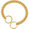Stainless Steel Large Collar Chain for Dogs, Dog Metal P Chain Links, For Medium, Small dog, Gold Cuban Links Walking Training