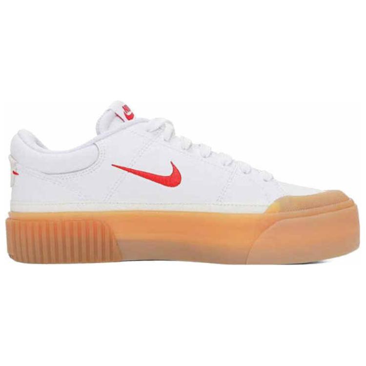 Nike Court Legacy Lift White University Red Gum Women Sneakers Gum-Yellow Sail FV5526-103