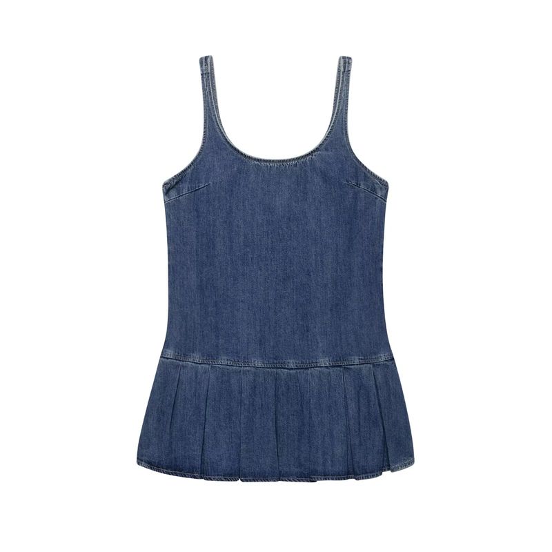 Kaslead New Arrival Women's Clothing Fashion Style Fashion Minimalist Wide Pleated Denim Dress 4365081 401
