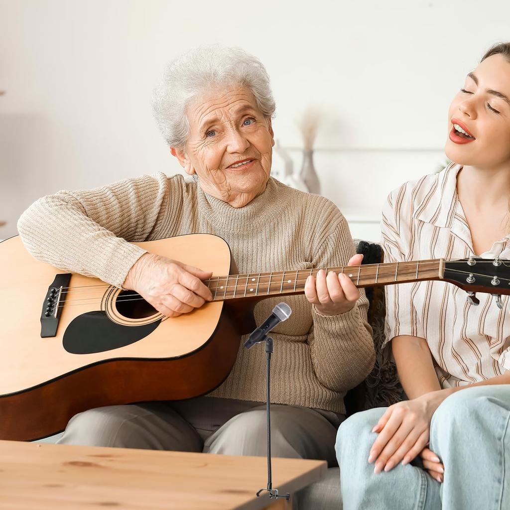 PATIKIL Gooseneck Desk Microphone Stand Flexible Arm with Clip Desktop Microphone Stand for Singing Speech To Microphone Holder Black 18.5" 3/8" 5/8"