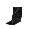 Women's Slim Heel Shoes Winter New Pointed Sleeve Anti-slip Wear-resistant Temperament Pant Short Boots