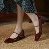 Fashion Designer Vintage Women Mary Jane Shoes Fashion Shallow Square Toe 2025 Spring Autumn Wedding Party Shoes