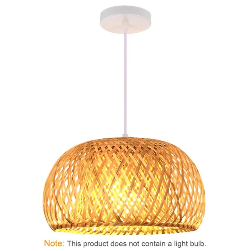 New Bamboo Lamp Shade - Natural Hand-Woven Rattan Chandelier Bamboo  Lighting Fixtures Hanging Light