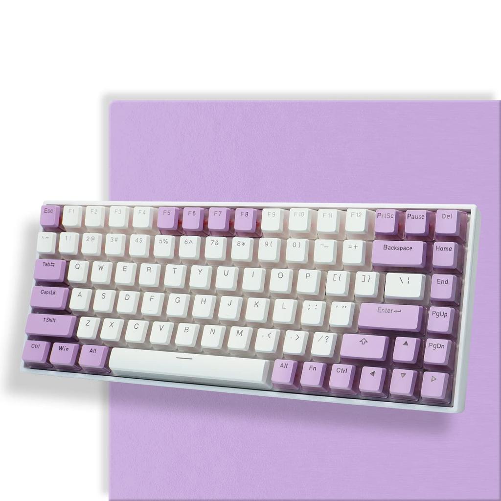 XVX Keycap 165 Key Pudding Keycap PBT Transparent Keycap Cherry MX Gateron Switch Keyboard OEM Profile Keycap (Purple/White)