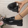 2024 Comfortable Soft Sole Loafers Women Spring Slip On Pu Leather Flats Shoes Woman Plus Size Thick Soled Dress Shoes Female 42