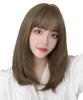 AISIHAIR Wig Medium Brown Straight Full Wig Long Small Face Fashion Natural Smooth Net Included Heat Resistant Wig Semi-Long Women's