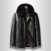 Large Size Take-off Liner Men's Leather Jacket Business Casual Dad Leather Jacket Fleece Thickened Leather Jacket
