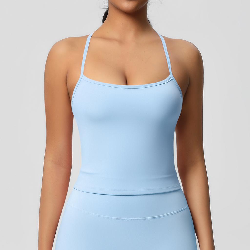 Double Sided Brushed Solid Color Tight Back Long Sports Bra, Running Fitness Yoga Suit, Vest For Women