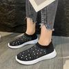 2024 Fashion Round Toe Comfortable Solid Color Shallow Mouth Slip-On Stretch Fabric Breathable Flat-soled Women's Sports Shoes