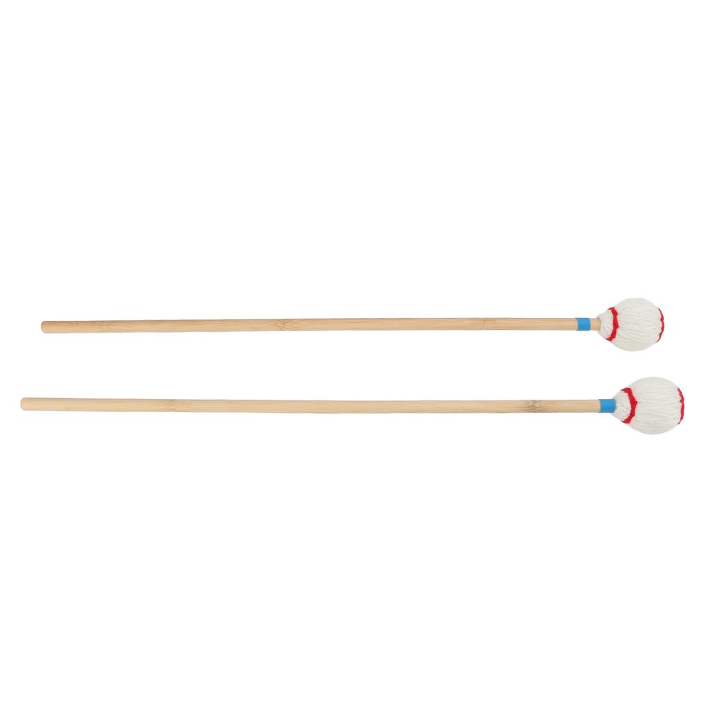 2Pcs Marimba Yarn Mallets Soft Comfortable Handle Medium Hard Heads Yarn Marimba Mallets Head for