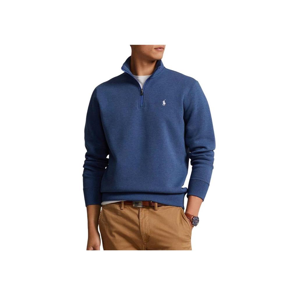 Polo Ralph Lauren Logo Embroidered Stand Collar Long Sleeve Sweatshirt Men Sweatshirt Blue 710922557-003