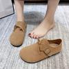 Fashion Size 35-40 Autumn New Women's Suede Flat Shoes Soft Sole Slip-on Womens Casual Walking Shoes Versatile Breathable Women's Shoes