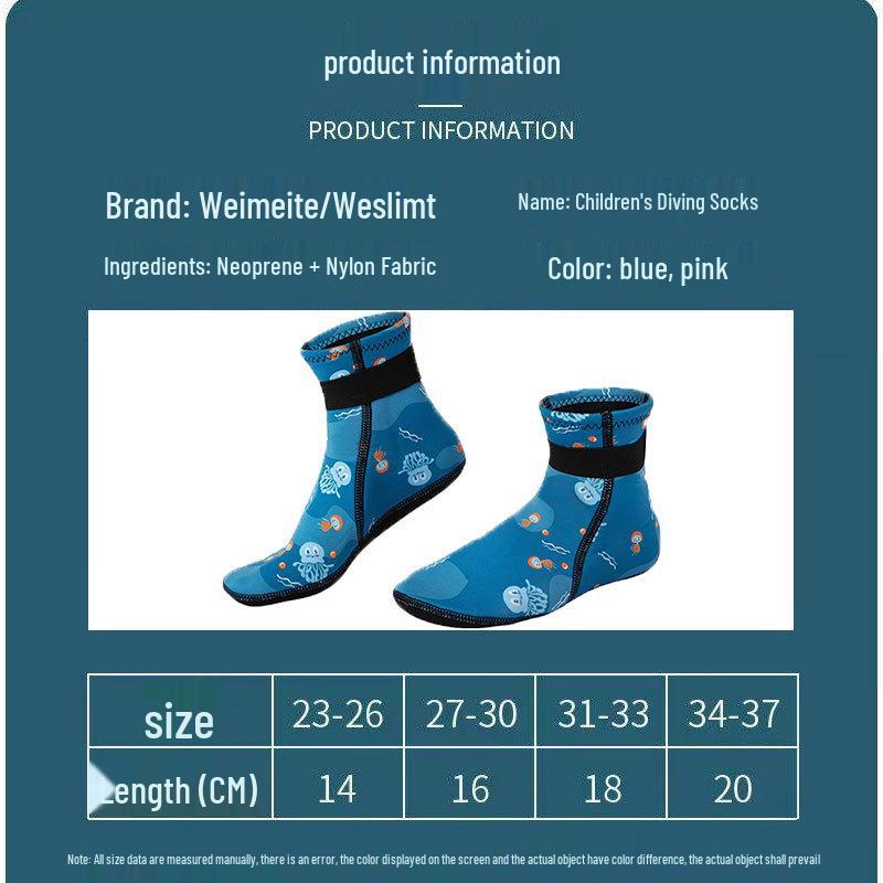 3MM Kids' Non-slip Beach Socks: Warm Diving Protection for Winter Swimming and Snorkeling
